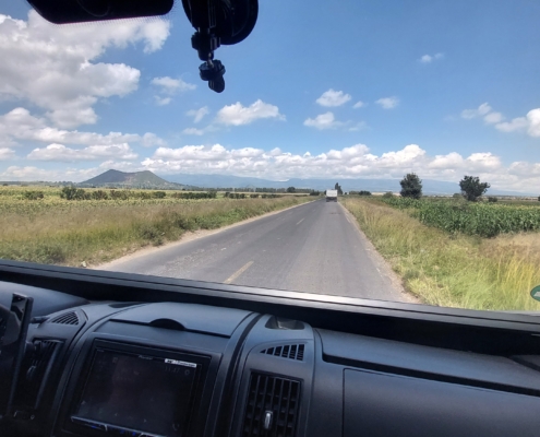 Fahrt im Van zum Popocatépetl