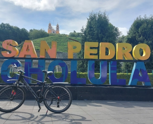 Mit meinem Donaueschinger Fahrrad in Cholula