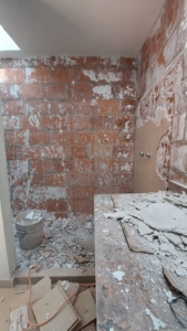 Badezimmer im Rohbau
