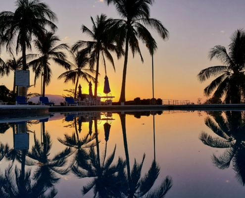 Morgenstimmung am Pool