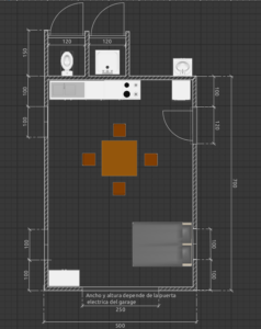 Modifizierter Bauplan der Garage