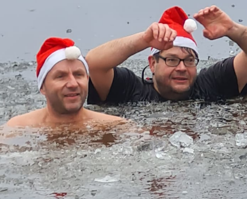 Eisbaden mit Mike und Rolf