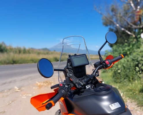 Die KTM vor der Paso de Cortés